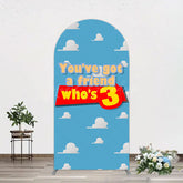 Lofaris Cartoon Who Is 3 Clouds Happy Birthday Arch Backdrop